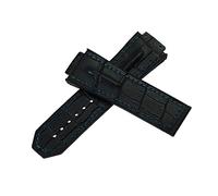 ROUHO 29 x 19mm Replacement Watch Strap Leather Watchband Soft Watch Belt Watch Accessories for HU-BL-OT KI-NG POW-ER-Black + Blue
