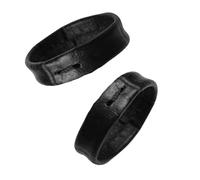 ROUHO 2Pcs Leather Watch Band Loop Watch Strap Holder Keeper Retainer Loop Fastener Rings-Black 18mm