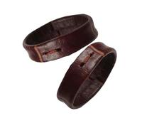 ROUHO 2Pcs Leather Watch Band Loop Watch Strap Holder Keeper Retainer Loop Fastener Rings-Brown 18mm