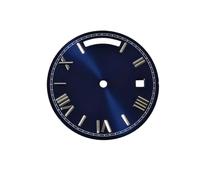 ROUHO 30.5mm Sunburst Watch Dial, a Classic Timepiece Face Day at 12 Date at 3 Mod for Miyota 8285 Movement-B3