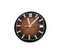 ROUHO 30.5mm Teak Pattern Watch Dial, a Luminous Timepiece Face 3h Crown Date Mod for Seiko NH35 NH36 Movement-C7