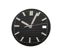 ROUHO 30.5mm Teak Pattern Watch Dial, a Luminous Timepiece Face 3h Crown Date Mod for Seiko NH35 NH36 Movement-C5