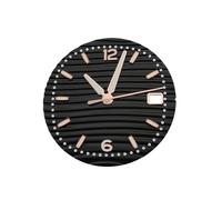 ROUHO 30.5mm Wave Pattern Watch Dial, a Luminous Timepiece Face 3h Crown Date Mod for Seiko NH35 Movement-F4