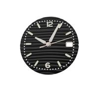 ROUHO 30.5mm Wave Pattern Watch Dial, a Luminous Timepiece Face 3h Crown Date Mod for Seiko NH35 Movement-F19