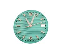 ROUHO 30.5mm Wave Pattern Watch Dial, a Luminous Timepiece Face 3h Crown Date Mod for Seiko NH35 Movement-F7