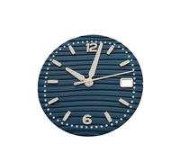 ROUHO 30.5mm Wave Pattern Watch Dial, a Luminous Timepiece Face 3h Crown Date Mod for Seiko NH35 Movement-F14