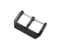 ROUHO 304 Stainless Steel Watch Buckle 18mm 20mm 22mm Brushed Replacement Watch Pin Clasp for Leather/Rubber Straps-Black 20mm