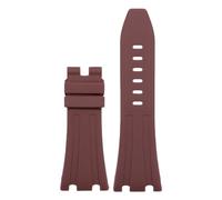 ROUHO 30mm Durable Silicone Sport Watch Strap Large Dial Replacement Men's Watch Band for Audemars Piguet Royal Oak 26400 26401 26405 15703/15710-Brown