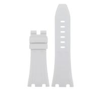 ROUHO 30mm Durable Silicone Sport Watch Strap Large Dial Replacement Men's Watch Band for Audemars Piguet Royal Oak 26400 26401 26405 15703/15710-White