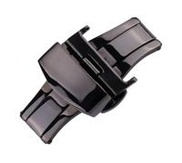 ROUHO 316 Stainless Steel Deployant Watch Buckle Automatic Flip Leather Watch Strap Buckle Accessories-Black 14mm