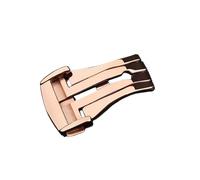 ROUHO 316L Stainless Steel Deployment Buckle Quick Release Leather Strap Replacement Buckle for Omega De Ville Series - Rose Gold 20mm