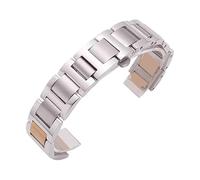 ROUHO 316L Stainless Steel Men's Watch Strap Women's Replacement Metal Watch Bracelet Compatible with Cartier Ballon Bleu-Silver Rose Gold 9 * 14mm