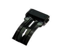 ROUHO 316L Stainless Steel Push Button Replacment Buckle Deployment Butterfly Clasp for HUBLOT Big Bang - Black 24mm