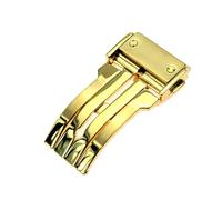 ROUHO 316L Stainless Steel Push Button Replacment Buckle Deployment Butterfly Clasp for HUBLOT Big Bang - Gold 20mm