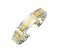 ROUHO 316L Stainless Steel Watch Bracelet Adjustable Deployment Buckle Watchband for Rolex Daytona SUB-Silver Gold 20mm