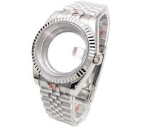 ROUHO 316L Stainless Steel Watch Mod Kit 39mm Fluted Watch Case & Bracelet, Fits NH35 Automatic Movement for Rolex Datejust-A