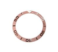 ROUHO 38mm Ceramic Watch Bezel Watch Replacement Accessories Watch Repair Parts for Rolex Yacht-Master-Rose Gold