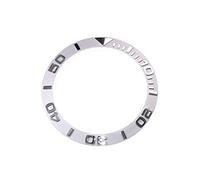 ROUHO 38mm Ceramic Watch Bezel Watch Replacement Accessories Watch Repair Parts for Rolex Yacht-Master-Silver