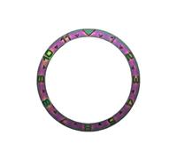 ROUHO 38mm Metal Watch Bezel Insert Replacement Dual Time Ring Component Sandblasted Face Inlay 31.5mm for Rolex Yacht-Master-A5