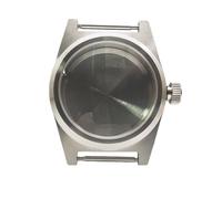 ROUHO 38mm Watch Mod Case Fits NH35 NH36 Automatic Movement Stainless Steel Watch Modification Kit for Seiko-Silver