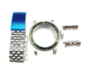 ROUHO 39.5mm Vintage Stainless Steel Watch Case Fits Japanese Automatic Movement, 28.5mm Dial Retro Watch Mod Kit for Rolex-C 1