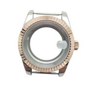 ROUHO 39mm Fluted Bezel Watch Case Date Window, Fits NH35/36 Movement, Replacement 29mm Dial Watch Modification Case for Rolex Datejust-D