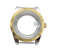 ROUHO 39mm Fluted Bezel Watch Case Date Window, Fits NH35/36 Movement, Replacement 29mm Dial Watch Modification Case for Rolex Datejust-F