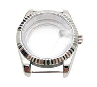 ROUHO 39mm Fluted Bezel Watch Case Date Window, Fits NH35/36 Movement, Replacement 29mm Dial Watch Modification Case for Rolex Datejust-E