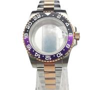 ROUHO 40mm Classic Watch Case with Date Window & Bracelet, Fits NH35 4R36 7S26 Movement, Screw-in Crown Watch Modification Kit for Rolex-M 16