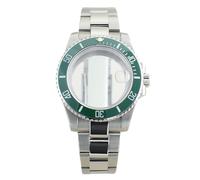 ROUHO 40mm Diver Watch Modification Kit Watch Case Bracelet Ceramic Bezel Set for Rolex Submariner-G Fits NH34/35/36/38 Movement