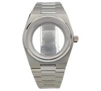 ROUHO 40mm Integrated Bracelet Watch Case Kit, Fits NH35 NH36 Movement 31.8mm Dial, Stainless Steel Retro Watch Case for Tissot PRX