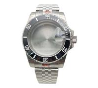 ROUHO 40mm Premium Watch Case with Date Magnifier, Fits NH35 NH36 4R35 Movement, Watch Mod Case + Bracelet Set for Rolex Submariner-D 16