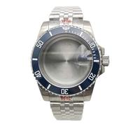 ROUHO 40mm Premium Watch Case with Date Magnifier, Fits NH35 NH36 4R35 Movement, Watch Mod Case + Bracelet Set for Rolex Submariner-D 19