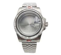 ROUHO 40mm Premium Watch Case with Date Magnifier, Fits NH35 NH36 4R35 Movement, Watch Mod Case + Bracelet Set for Rolex Submariner-D