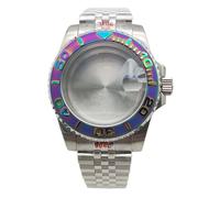 ROUHO 40mm Premium Watch Case with Date Magnifier, Fits NH35 NH36 4R35 Movement, Watch Mod Case + Bracelet Set for Rolex Submariner-D 4