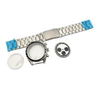 ROUHO 40mm Retro Chronograph Watch Case Acrylic Domed, Fits VK63 VK64 Quartz Movement, 32.5mm Dial Retro Watch Case Mod Parts for Omega Speedmaster-D Black Modification Kit