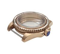 ROUHO 40mm Rose Gold Watch Case, Fits NH35 NH36 NH34 Movement Screw-Down Crown 28.5mm Dial Watch Modification Kit for Rolex Submariner-H