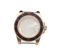 ROUHO 40mm Rose Gold Watch Case with Bezel Inserts, Fits NH35 NH36 Movement 28.5mm Dial Screw Crown, Watch Mod Parts for Rolex Yacht Master-T 2