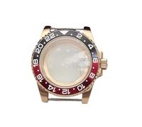 ROUHO 40mm Rose Gold Watch Case with Bezel Inserts, Fits NH35 NH36 Movement 28.5mm Dial Screw Crown, Watch Mod Parts for Rolex Yacht Master-T 11