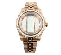 ROUHO 40mm Rose Gold Watch Modding Case & Watch Bracelet Kit Replacement Rotating Ceramic Bezel Insert for Rolex Yacht-Master-I Fits ETA 2824 Movement