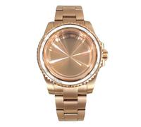 ROUHO 40mm Rose Gold Watch Modding Case & Watch Bracelet Kit Replacement Rotating Ceramic Bezel Insert for Rolex Yacht-Master-E Fits Miyota 8215 Movement
