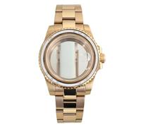 ROUHO 40mm Rose Gold Watch Modding Case & Watch Bracelet Kit Replacement Rotating Ceramic Bezel Insert for Rolex Yacht-Master-G Fits ETA 2824 Movement