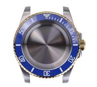 ROUHO 40mm Stainless Steel DIY Watch Modification Kit for 28.5mm Dial Screw-in Crown Ceramic Bezel Watch Mod Case for Rolex Yacht-Master Submariner-E Fits NH34/35/36/38 Movement