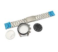 ROUHO 40mm Stainless Steel Watch Case & Bracelet & 32.5 Dial Set, Compatible with VK63 Quartz Movement, Vintage Acrylic Bubble Retro Watch Modification for Rolex-C