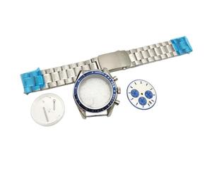 ROUHO 40mm Stainless Steel Watch Case & Bracelet & 32.5 Dial Set, Compatible with VK63 Quartz Movement, Vintage Acrylic Bubble Retro Watch Modification for Rolex-B