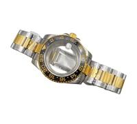 ROUHO 40mm Stainless Steel Watch Case Bracelet Set Mineral Glass Replacement Modification Parts Diver Watch Case for Rolex Submariner- E 8215 Movement