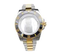 ROUHO 40mm Stainless Steel Watch Case Bracelet Set Mineral Glass Replacement Modification Parts Diver Watch Case for Rolex Submariner- C 8215 Movement