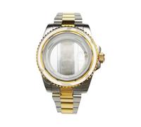 ROUHO 40mm Stainless Steel Watch Case Bracelet Set Mineral Glass Replacement Modification Parts Diver Watch Case for Rolex Submariner- A 8215 Movement