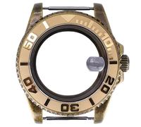 ROUHO 40mm Stainless Steel Watch Case with Embossed Bezel Insert, Fits Miyota 8215 Movement 28.5mm Dial, Watch Modification Kit for Rolex Yacht-Master-J