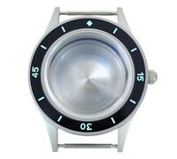 ROUHO 40mm Vintage Diver Watch Mod Case Fits NH35 NH36 Movement with Ceramic Bezel, Watch Modification Kit for Blancpain Fifty Fathoms-A